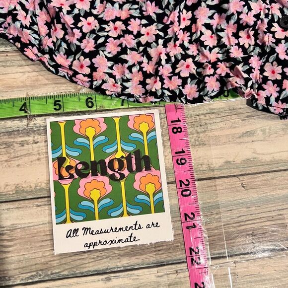 American Eagle Womens Ditsy Floral Crop Button Up Top Sz M 90s Cottage Viscose - Picture 7 of 7